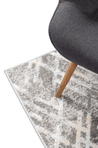 Tapis de Couloir Crystal Gris Beige Zigzag