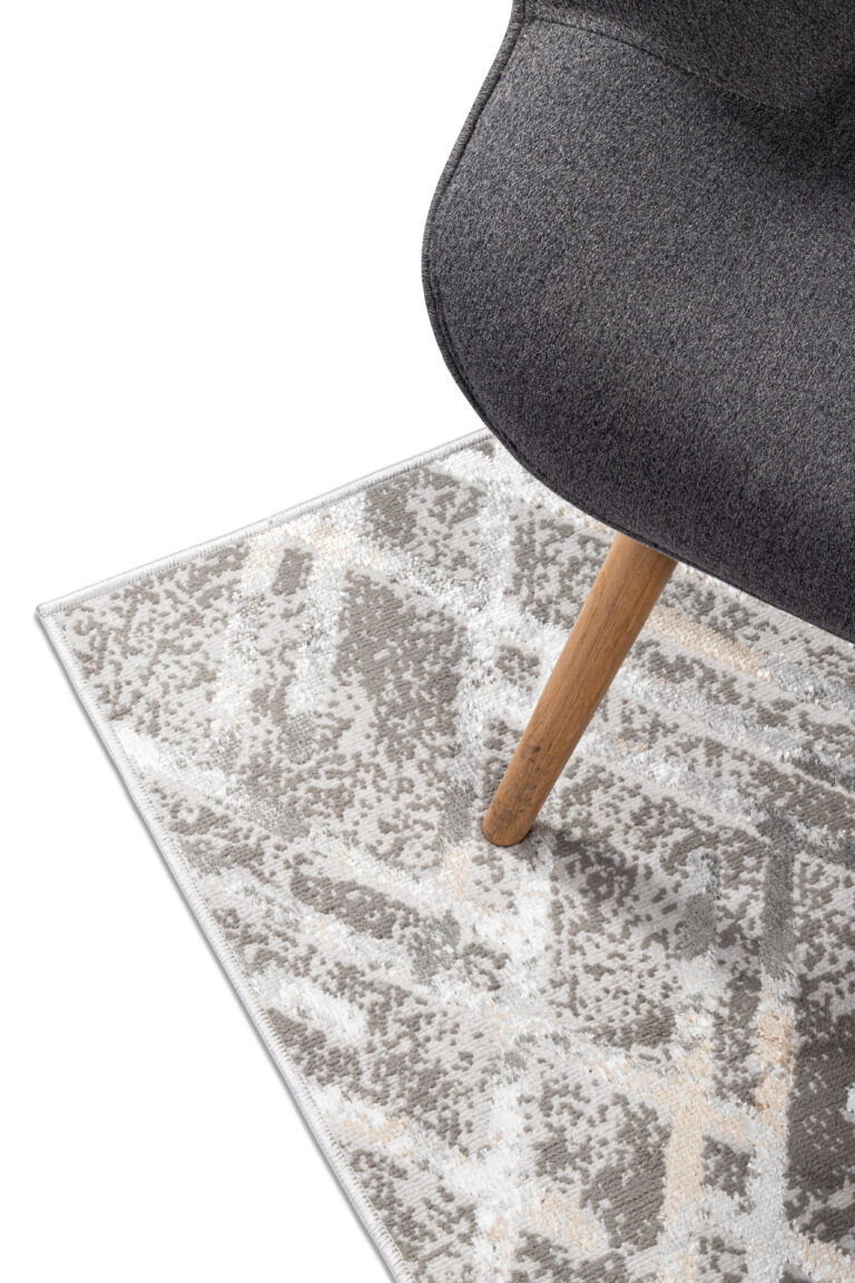 Tapis de Couloir Crystal Gris Beige Zigzag