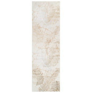 Tapis de Couloir Crystal Beige Marron Feuilles