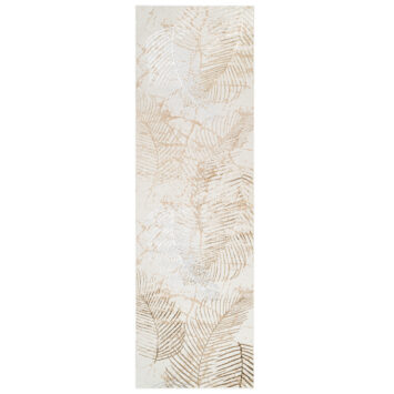 Tapis de Couloir Crystal Beige Marron Feuilles