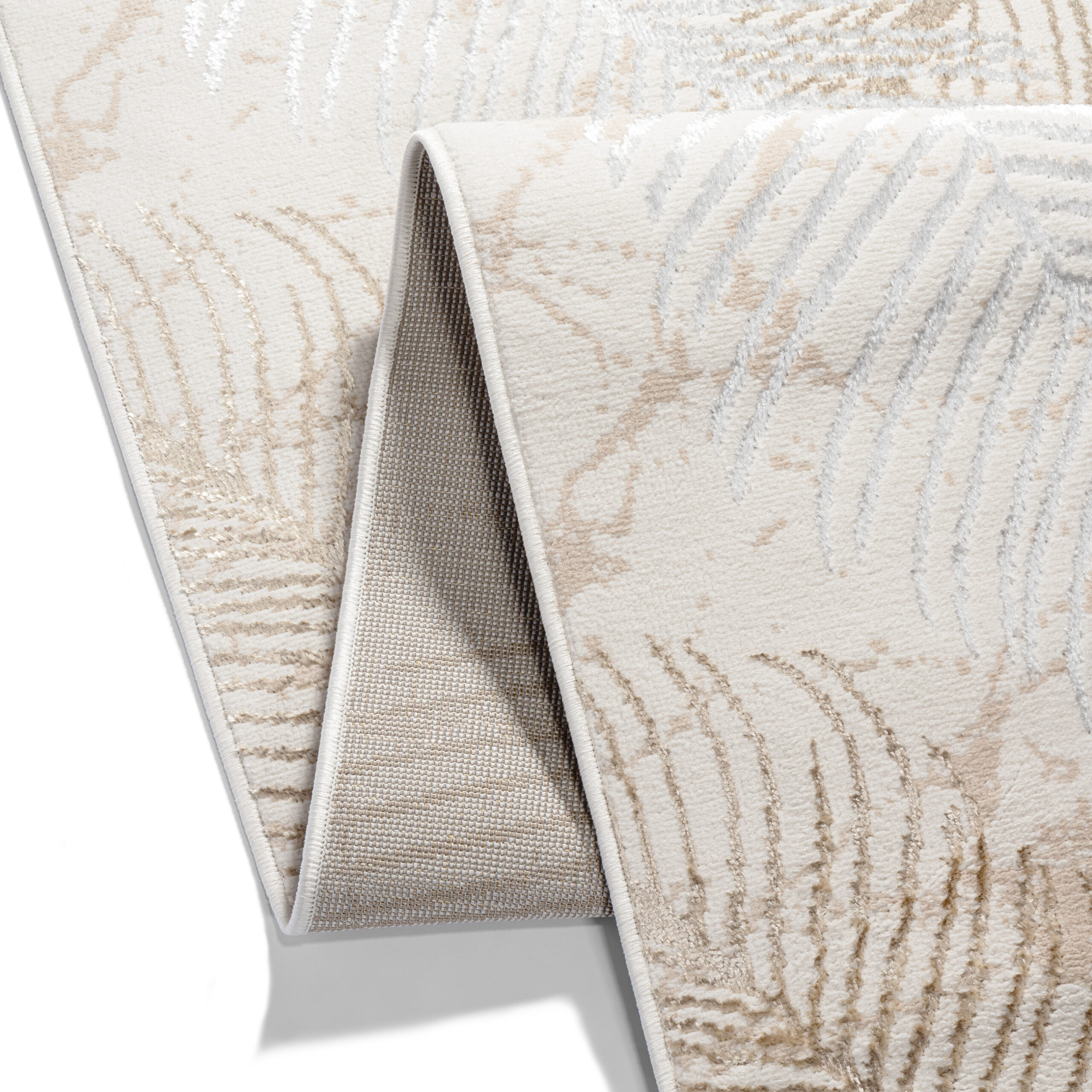 Tapis de Couloir Crystal Beige Marron Feuilles