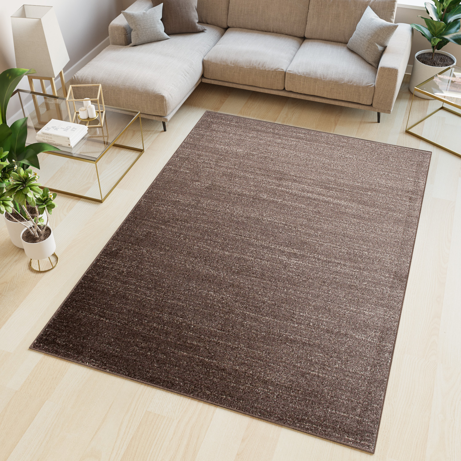 Tapis Sari Marron Foncé Mélangé