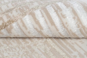 Tapis Crystal Rond Beige Marron Crème Rayé