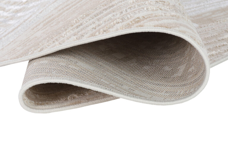 Tapis Crystal Rond Beige Marron Crème Rayé