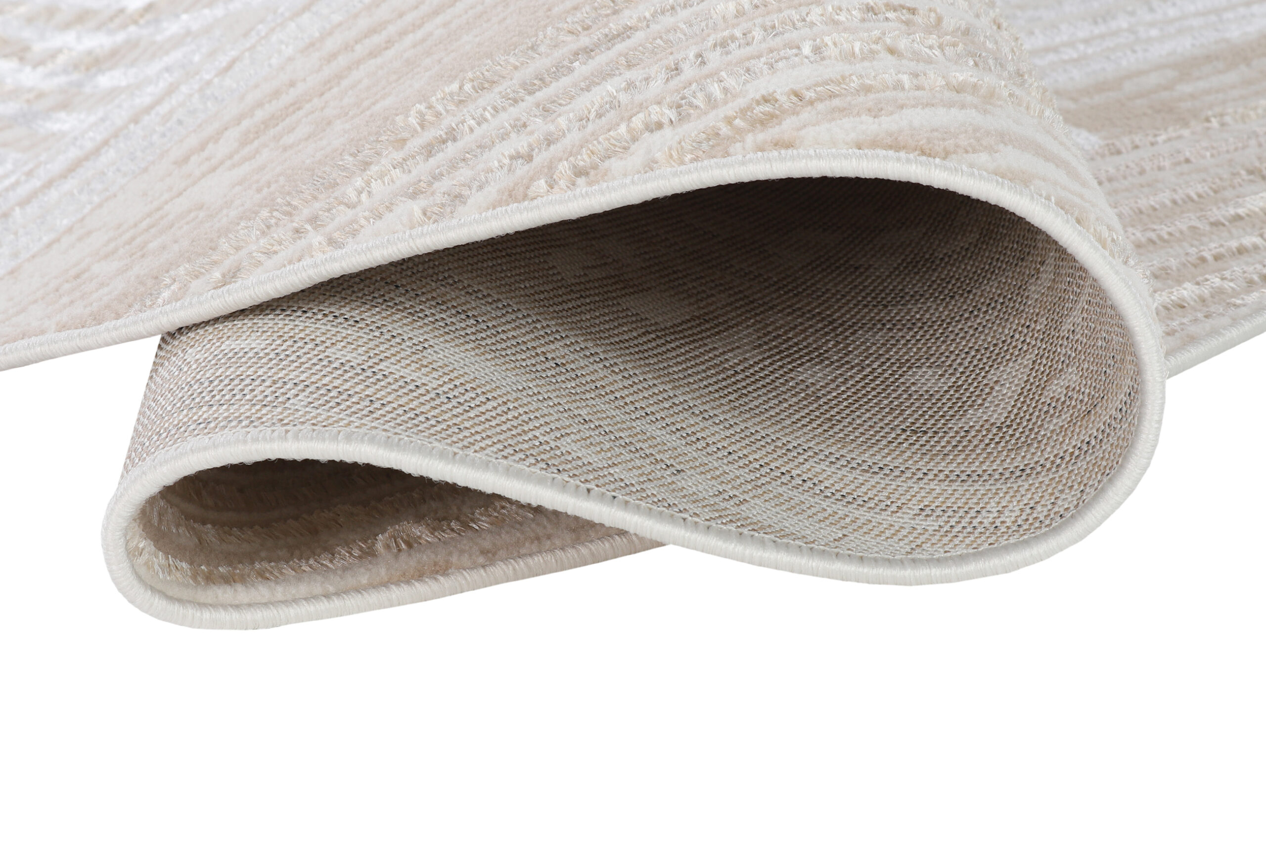 Tapis Crystal Rond Beige Marron Crème Rayé