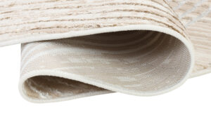 Tapis Crystal Rond Marron Beige Crème Rayé