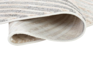 Tapis Crystal Rond Marron Beige Crème Rayé