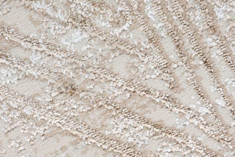 Tapis Crystal Rond Crème Marron Moucheté Lignes