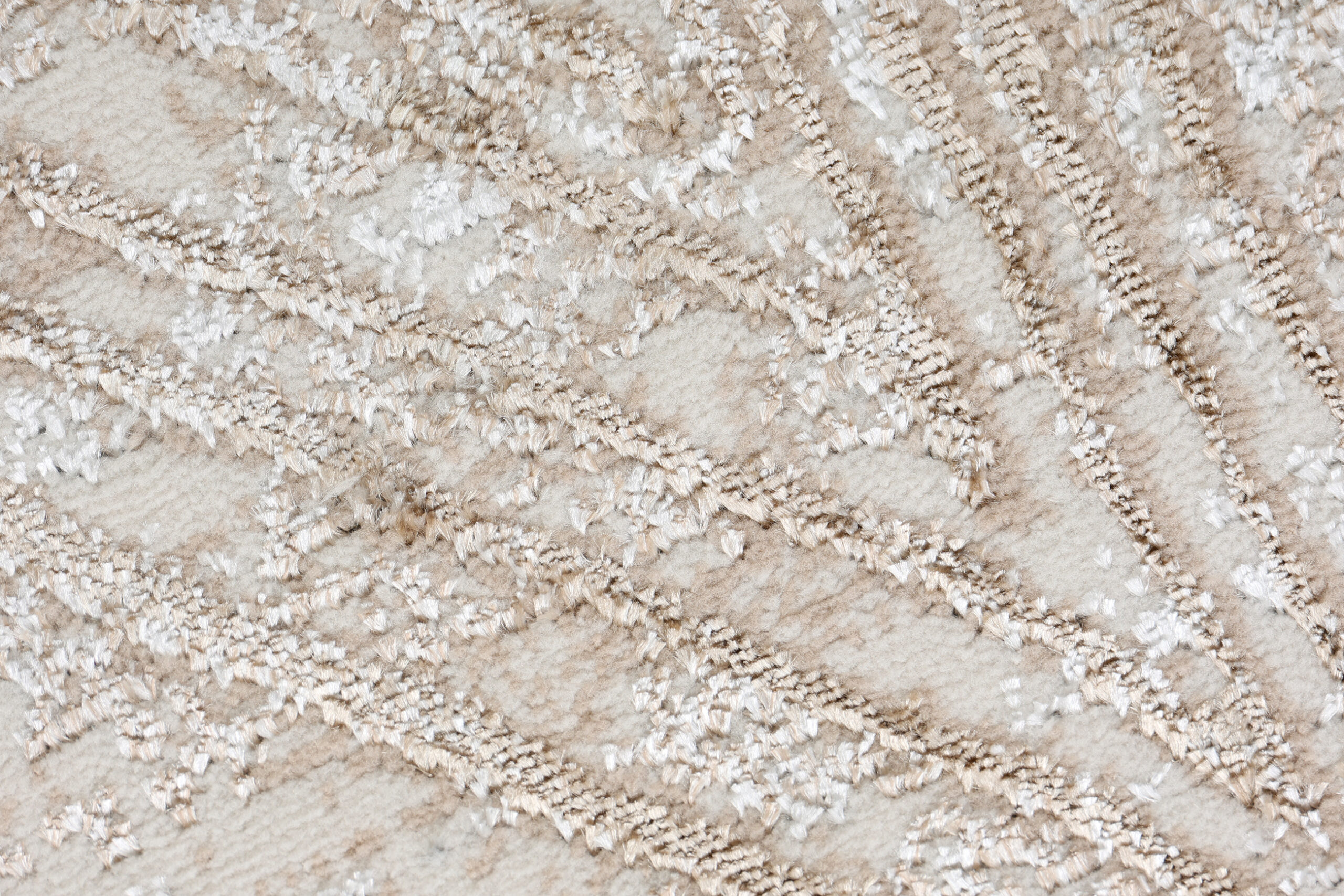 Tapis Crystal Rond Crème Marron Moucheté Lignes
