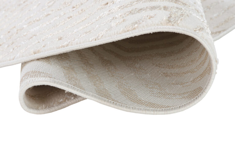 Tapis Crystal Rond Marron Crème Beige Lignes