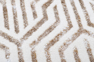 Tapis Crystal Rond Marron Crème Beige Lignes