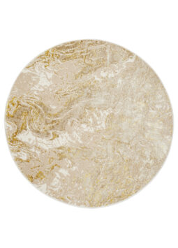 Tapis Crystal Rond Beige Or Crème Marbre