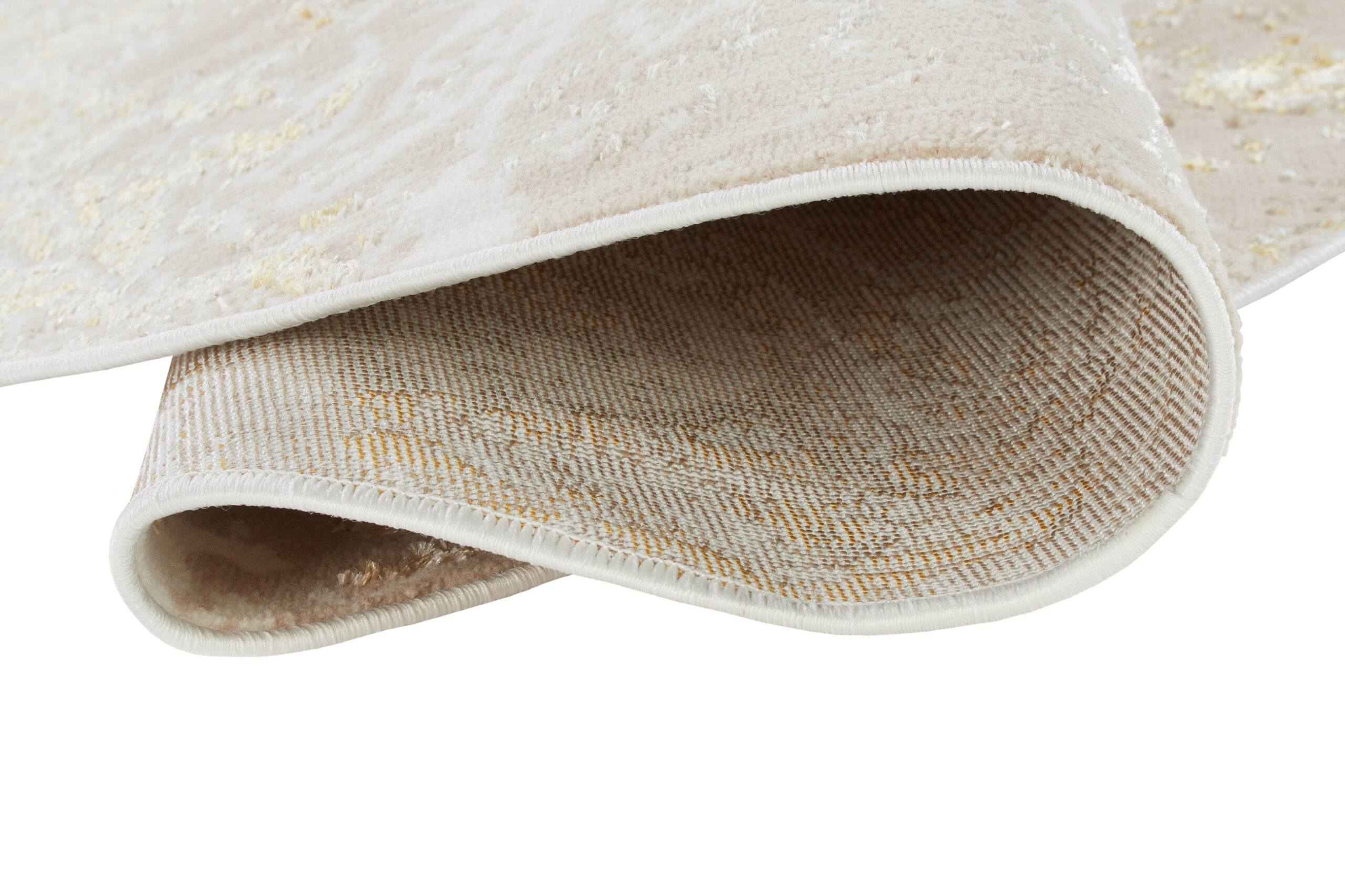 Tapis Crystal Rond Beige Or Crème Marbre