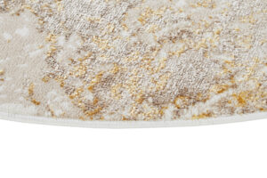 Tapis Crystal Rond Beige Or Crème Marbre