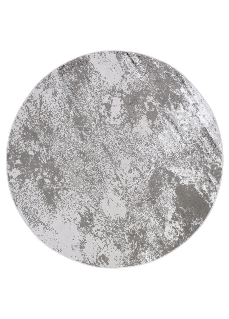 Tapis Crystal Rond Gris Clair Marbre