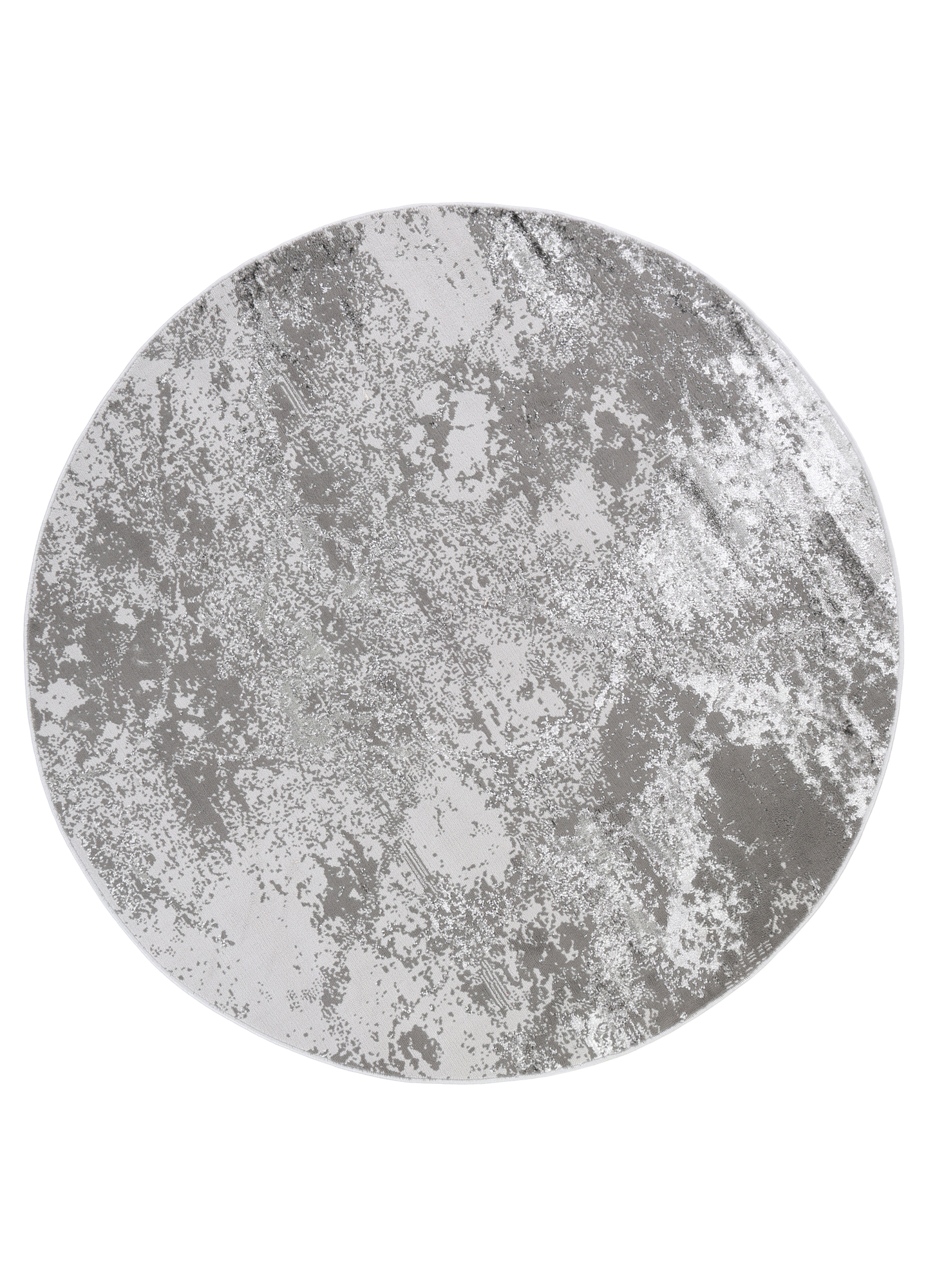 Tapis Crystal Rond Gris Clair Marbre