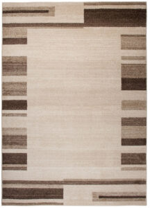 Tapis Sari Beige Marron Cadre