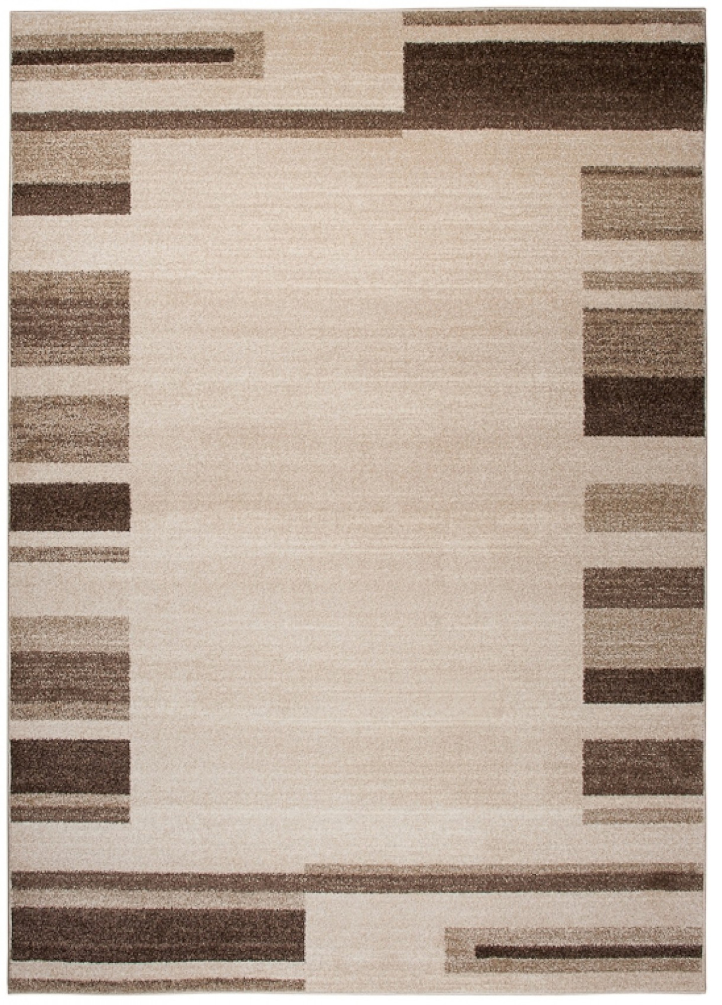 Tapis Sari Beige Marron Cadre