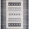 Tapis Sari Gris Ethnique Cadre