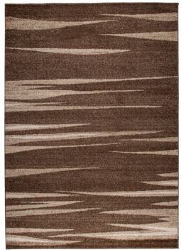Tapis Sari Marron Beige Rayé