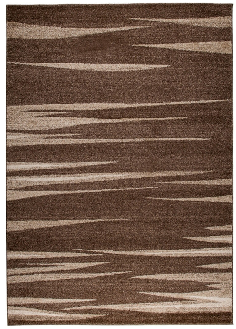 Tapis Sari Marron Beige Rayé