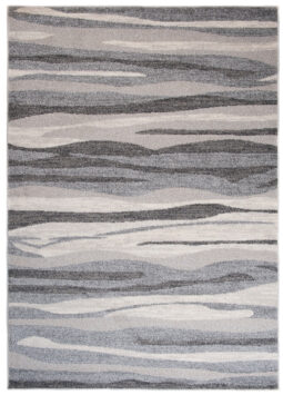 Tapis Sari Gris Beige Ondes