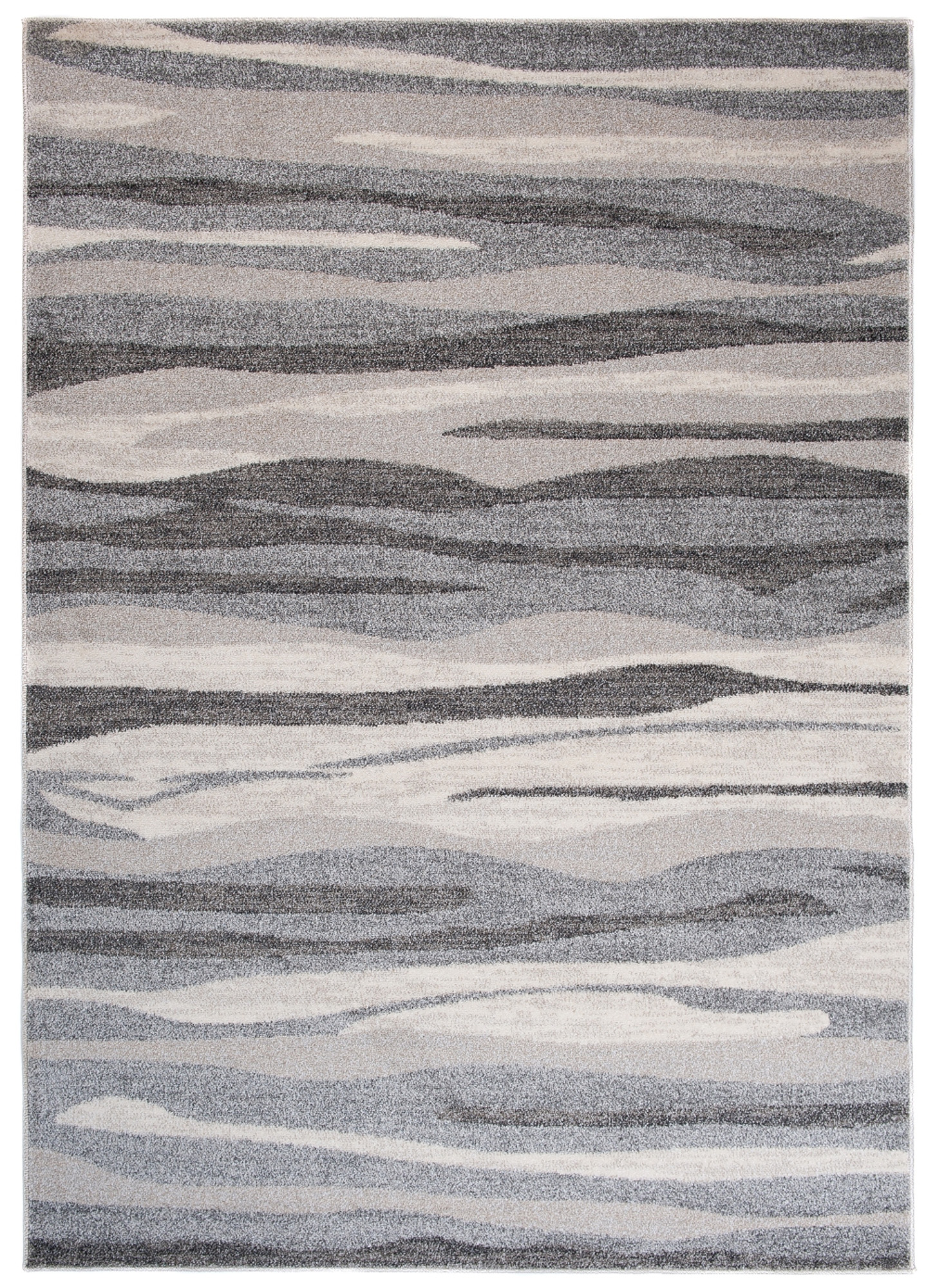 Tapis Sari Gris Beige Ondes