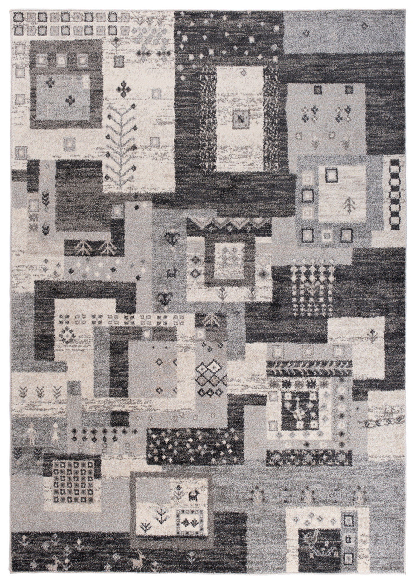 Tapis Sari Anthracite Ethnique