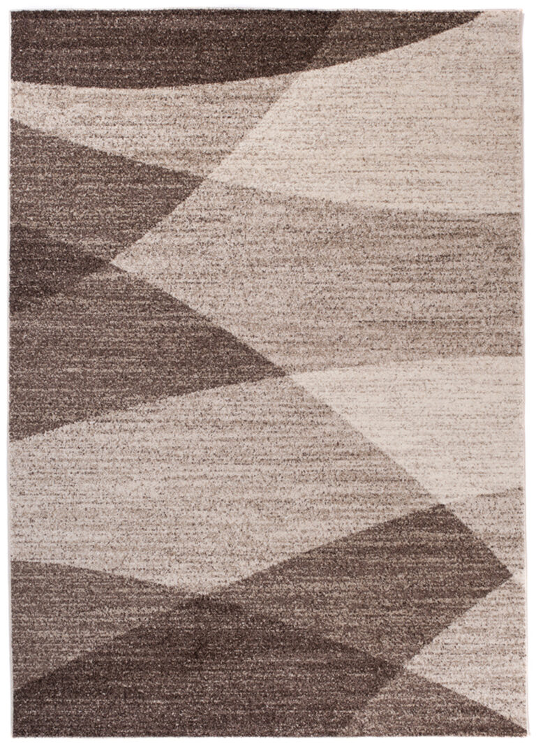Tapis Sari Marron Beige Géométrique