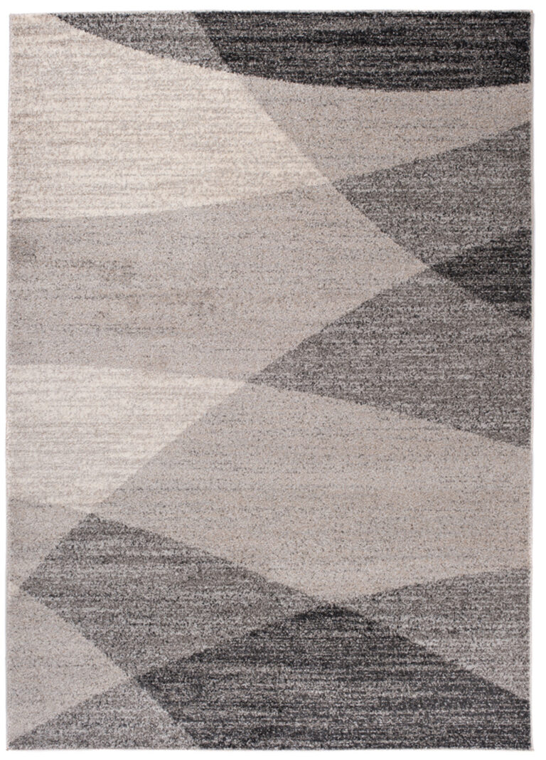 Tapis Sari Gris Beige Géométrique