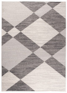 Tapis Sari Gris Crème Géométrique