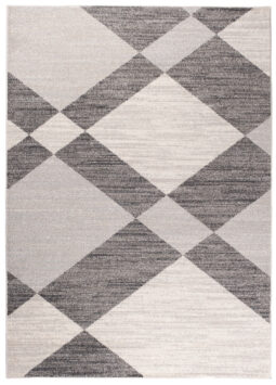 Tapis Sari Gris Crème Géométrique