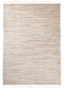 Tapis Sari avec Franges Crème Foncé