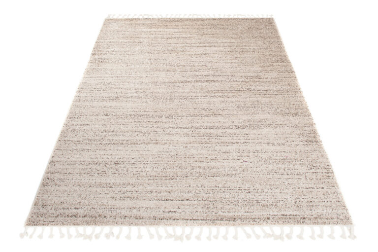 Tapis Sari avec Franges Crème Foncé
