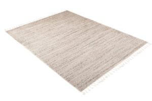 Tapis Sari avec Franges Crème Foncé