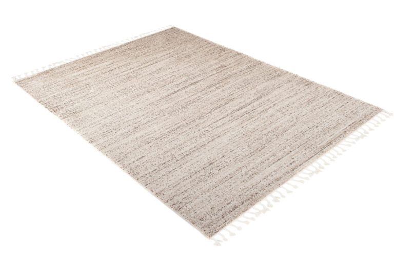 Tapis Sari avec Franges Crème Foncé