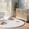 Tapis Enfant Fluffin Rond Gris Clair
