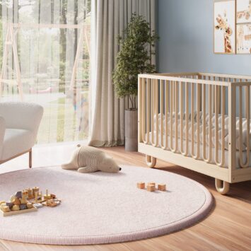 Tapis Enfant Fluffin Rond Rose