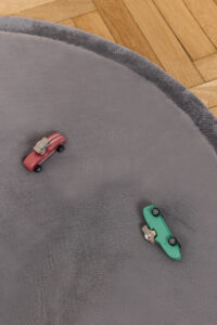 Tapis Enfant Fluffin Rond Gris Foncé