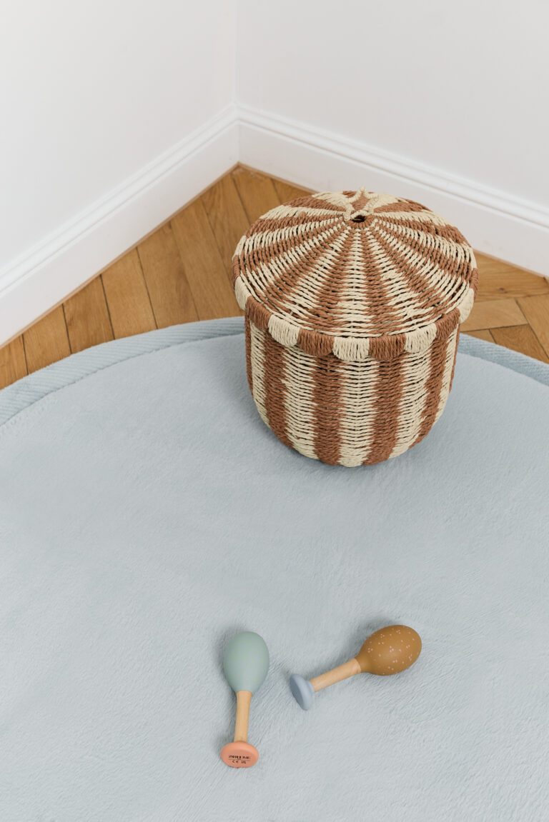 Tapis Enfant Fluffin Rond Bleu