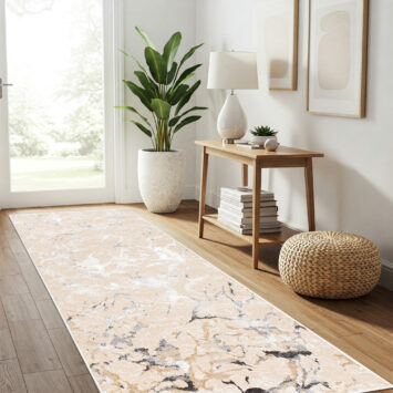 Tapis de Couloir Crystal Beige Gris Moderne