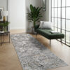 Tapis de Couloir Crystal Gris Foncé Beige Moderne
