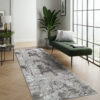Tapis de Couloir Crystal Gris Foncé Beige Abstrait