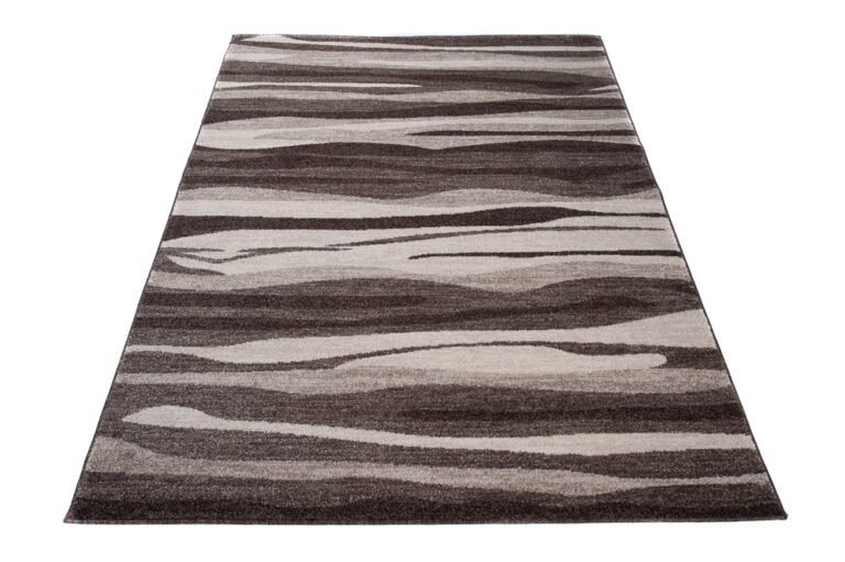 Tapis Sari Marron Beige Abstrait