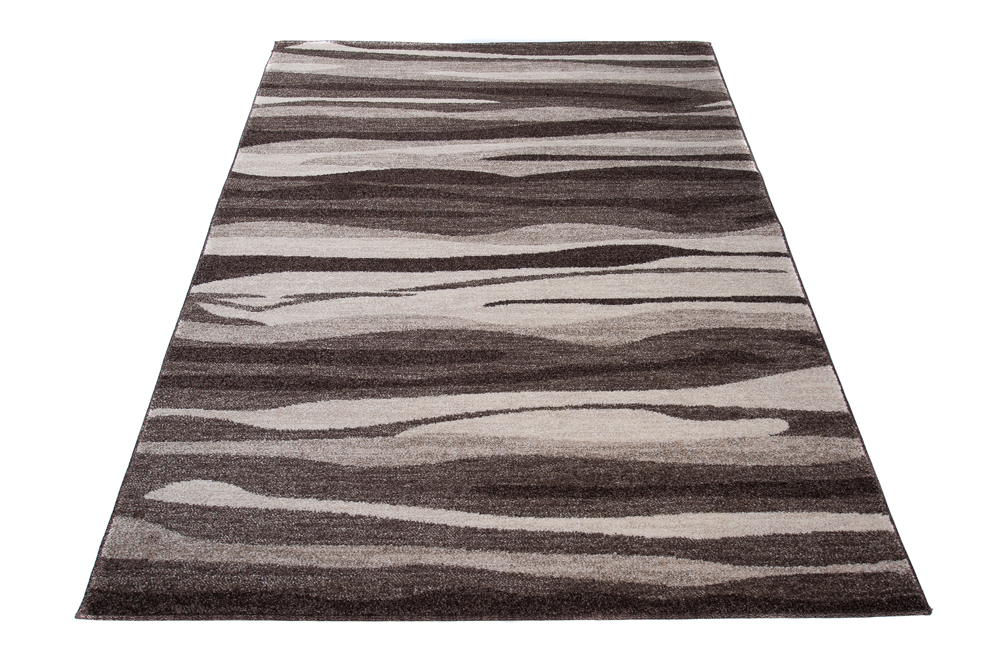 Tapis Sari Marron Beige Abstrait