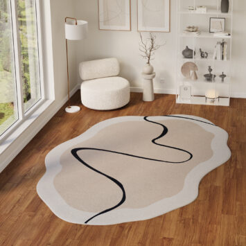 Tapis Wisp À Forme Irrégulière Beige