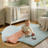 Tapis Enfant Fluffin Carré Bleu