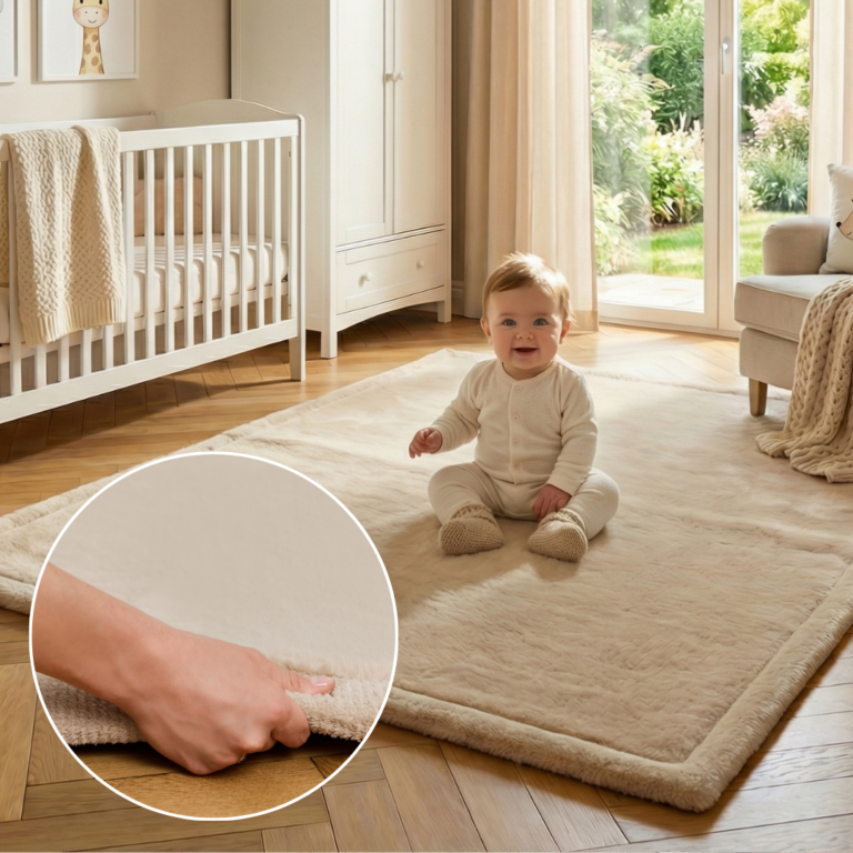 Tapis Enfant Fluffin Carré Beige