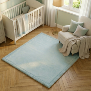 Tapis Enfant Fluffin Carré Bleu