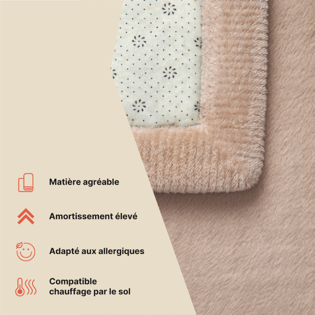 Tapis Enfant Fluffin Carré Beige